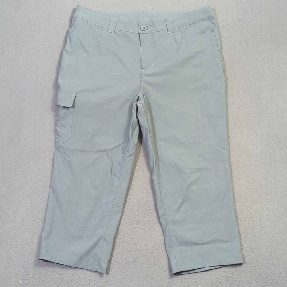 Eddie Bauer Pants Women's 12 Blue Tech Capris Nylon Outdoor Hiking Camping